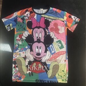 Colorful Mickey and Minnie Kids Jersey material Shirt